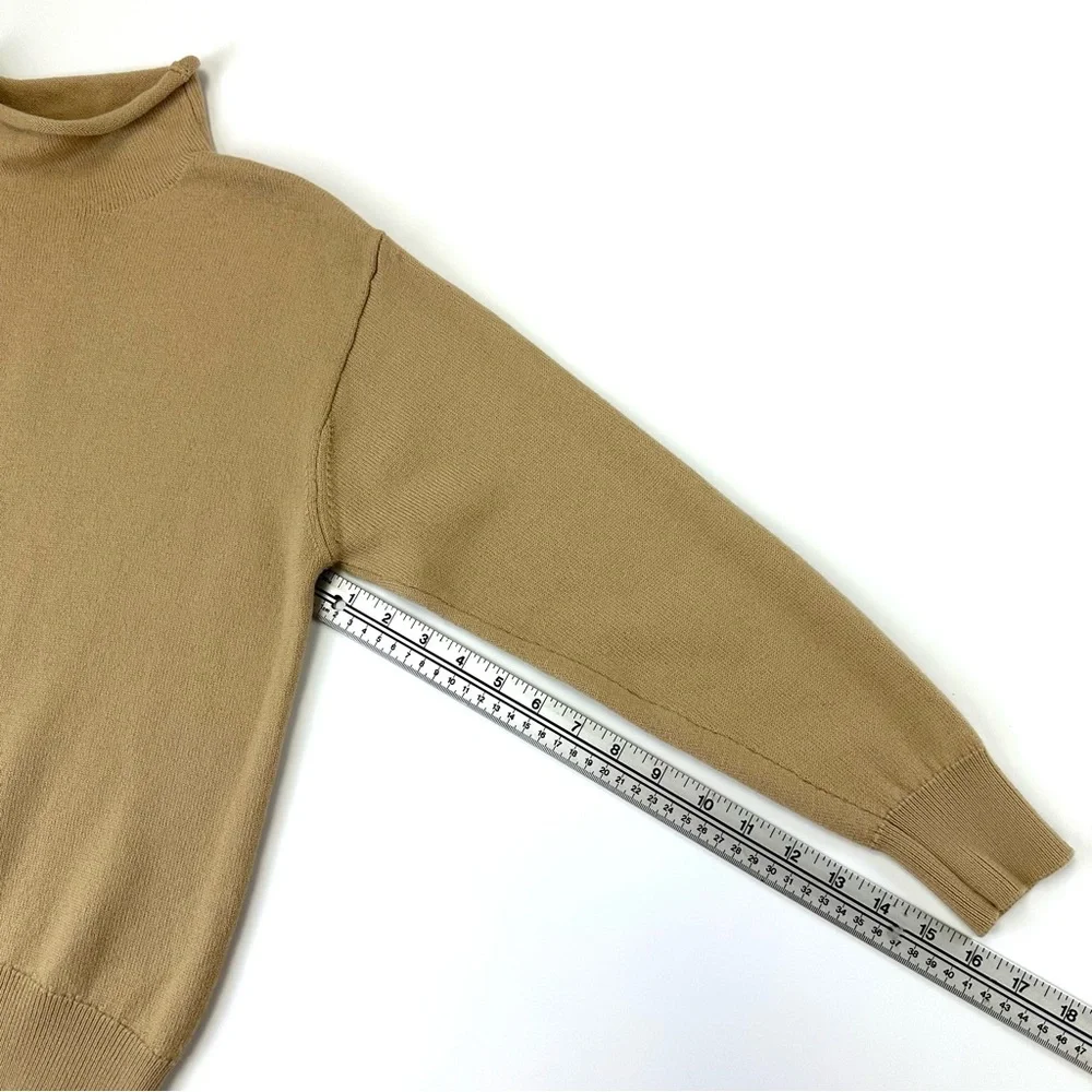 Aritzia Wilfred camel funnel neck turtleneck sweater Small Merino Wool Neutral - Picture 6 of 7